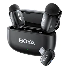 3 - Портативный записывающий микрофон Boya mini 2-02, Беспроводной, Черный