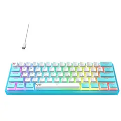 2 - Клавиатура Havit KB877L, Проводное / беспроводное, Синий/Белый