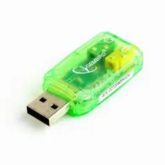 5 - Внешняя звуковая карта Gembird SC-USB-01, Зелёная
