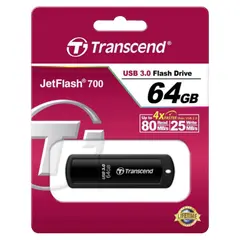 4 - USB Flash накопитель Transcend JetFlash 700, 64Гб, Чёрный