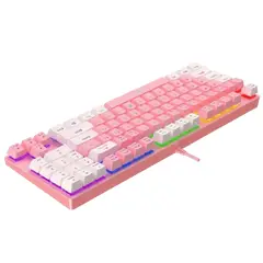 3 - Клавиатура Havit KB512L, Проводное, Розовый/Белый