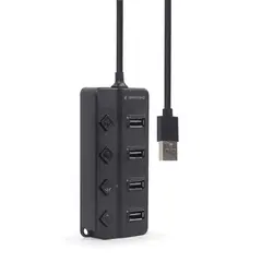 6 - USB-концентратор Gembird UHB-U2P4P-01, Чёрный