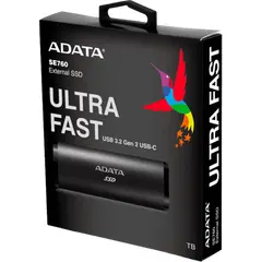 4 - Внешний портативный SSD накопитель ADATA SE760, 512 GB, Чёрный...
