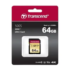3 - Карта памяти Transcend SDXC Class 10, 64Гб (TS64GSDC500S)