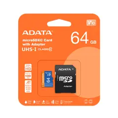 2 - Карта памяти ADATA Premier MicroSDXC, 64Гб (AUSDX64GUICL10A1-RA1)