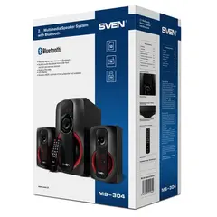 4 - Компьютерные колонки 2.1 SVEN MS-304, Чёрный/Красный