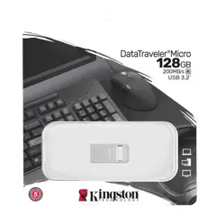 3 - USB Flash накопитель Kingston DataTraveler Micro, 128Гб, Серебристый