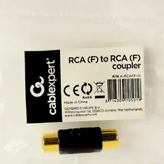 2 - Аудио адаптер Cablexpert A-RCAFF-01, RCA (F) - RCA (F), Чёрный