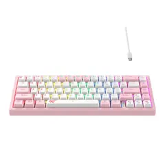 3 - Клавиатура Havit KB874L, Проводное, Розовый | Белый
