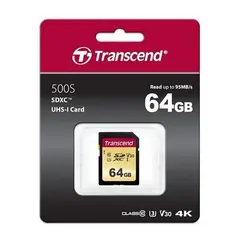 2 - Карта памяти Transcend SDXC Class 10, 64Гб (TS64GSDC500S)