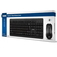 3 - Клавиатура и мышь SVEN KB-C3400W, Беспроводное, Чёрный