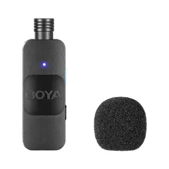5 - Портативный записывающий микрофон Boya BY-V20, Беспроводной, Черный