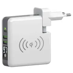 2 - Wall Charger Forever with wireless Power Bank 6700 mAh, White