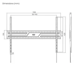 3 - Фиксированное настенное крепление Gembird WM-100F-01, Черный