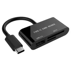 4 - Кардридер Gembird UHB-CR3-02, USB Type-C, Чёрный