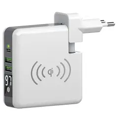 4 - Wall Charger Forever with wireless Power Bank 6700 mAh, White