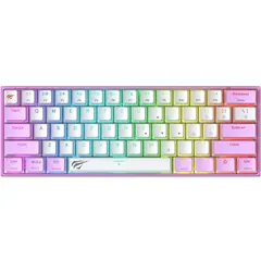 2 - Клавиатура Havit KB877L, Проводное / беспроводное, Фиолетовый/Белый