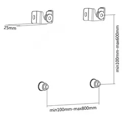 3 - Фиксированное настенное крепление Reflecta Multi-Slim 70-8060, Чёрный