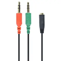3 - Аудио адаптер Cablexpert CCA-418, 3.5mm 4-pin (F) - 2x3.5mm 3-pin...