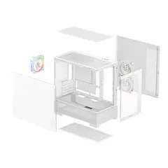 5 - Компьютерный корпус Deepcool CG380 3F WH, Mini-Tower, Без блока...