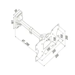 5 - Настенное крепление для телевизора KSL WMO-4023T, Чёрный