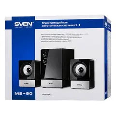 2 - Компьютерные колонки 2.1 SVEN MS-90, Серебристый