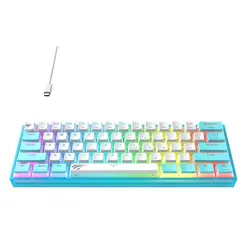 4 - Клавиатура Havit KB877L, Проводное / беспроводное, Синий/Белый
