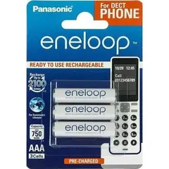 2 - Аккумуляторы Panasonic BK-4MCCE, AAA, 750мА·ч, 3шт.
