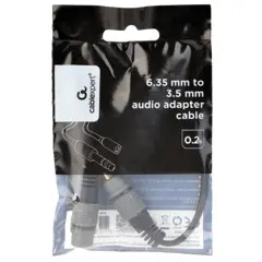 3 - Аудио адаптер Cablexpert A-63M35F-0.2M, 3.5mm 3-pin (F) - 6.35mm...