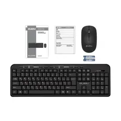 2 - Клавиатура и мышь SVEN KB-C3200W, Беспроводное, Чёрный