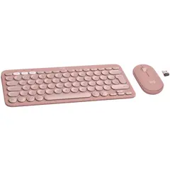 2 - Клавиатура и мышь Logitech Pebble 2 Combo, Беспроводное, Розовый