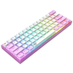 3 - Клавиатура Havit KB877L, Проводное / беспроводное, Фиолетовый/Белый