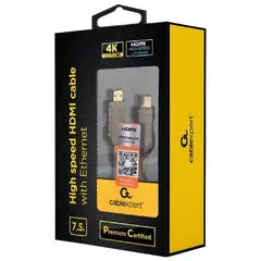 3 - Blister retail HDMI to HDMI with Ethernet Cablexpert "Premium...
