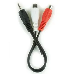 2 - Аудио адаптер Cablexpert CCA-406, 3.5mm 3-pin (M) - 2x RCA (F), 0,2м,...