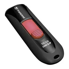 2 - USB Flash накопитель Transcend JetFlash 590, 16Гб, Чёрный