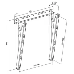 5 - Wall Mount KSL "WM449N" чёрный 32"-50", max.25 кг, VESA max:200x200;...