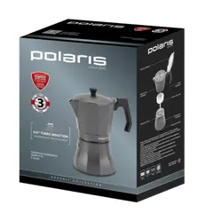 2 - Гейзерная кофеварка Polaris Graphit-9C, Графитовый