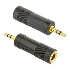 2 - Аудио адаптер Cablexpert A-6.35F-3.5M, 6.35mm 3-pin (F) - 3.5mm 3-pin...