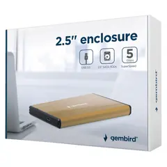 3 - Внешний корпус Gembird EE2-U3S-3-GL, Золотой (EE2-U3S-3-GL)