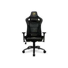 4 - Игровое кресло Cougar Explore S Royal, ПВХ Кожа, Черный/Золотой
