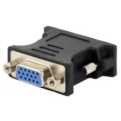 3 - Видеоадаптер Cablexpert A-DVI-VGA-BK, DVI-I (M) - VGA D-Sub (F), Чёрный