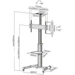 3 - Мобильная стойка для телевизора Reflecta TV Stand 70VC-Shelf,...