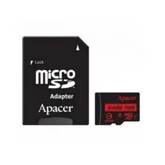 2 - Карта памяти Apacer microSDHC UHS-I U1 Class 10, 64Гб (AP64GMCSX10U5-R)