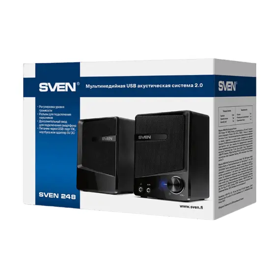 7 - Speakers SVEN "248" Black, 6w, USB power