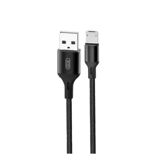 Micro-USB Cable XO, Braided NB143, 2M, Black 22336