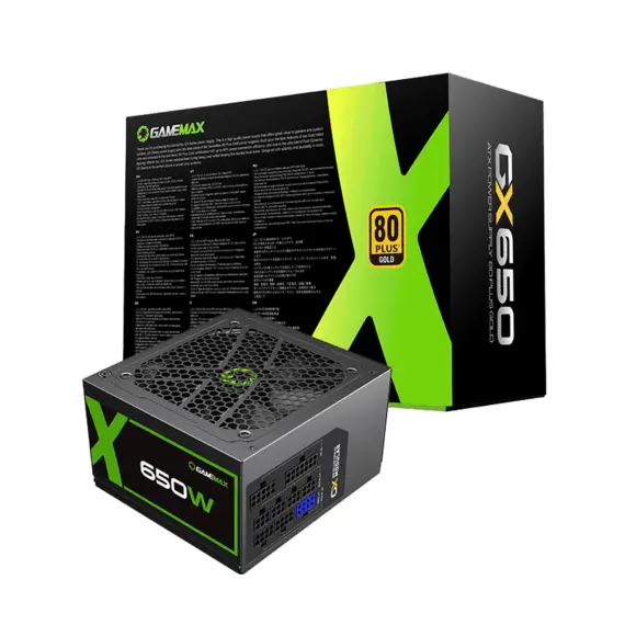 20 - Power Supply ATX 650W GAMEMAX GX-650, 80+ Gold, Active PFC, 120mm,...