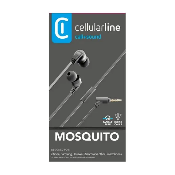 4 - Cellular Audiopro Mosquito Stereo Earph.Mic, Black