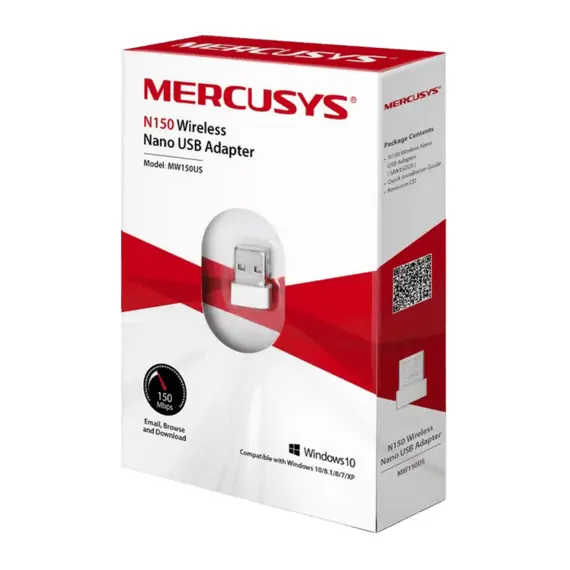 2 - USB2.0 Nano Wi-Fi N LAN Adapter Mercusys "MW150US", 150Mbps