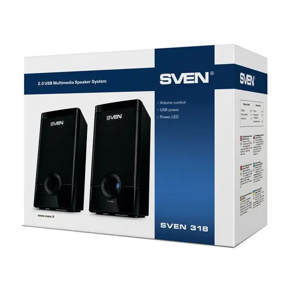 4 - Speakers SVEN "318" Black, 5w, USB power / DC 5V