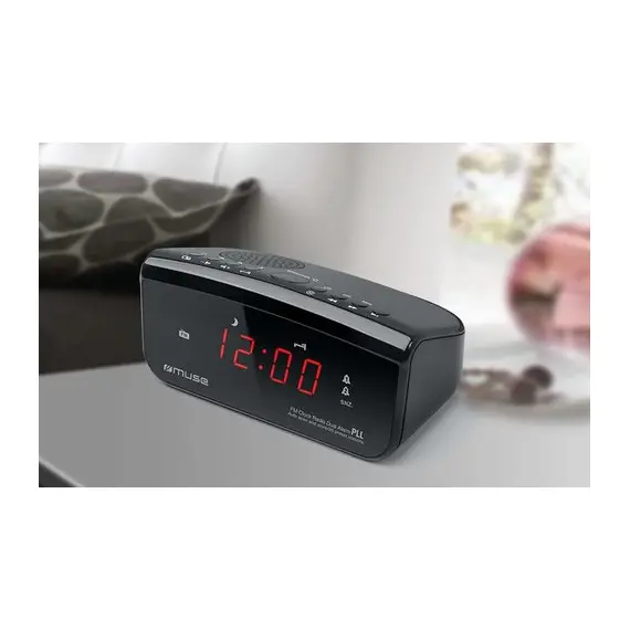 MUSE M-12 CR, Tuner FM, Clocks, Black 26474